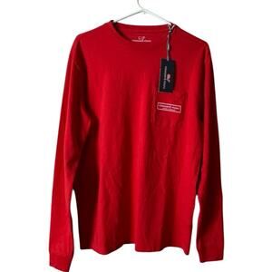 Vineyard Vines Logo Graphic  Men Long Sleeve Crew Neck  Pocket Tee Sz S  NWT